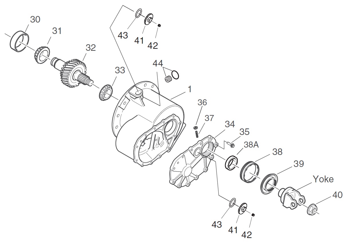 Double Reduction Power Divider Exploded View R40R590D1B